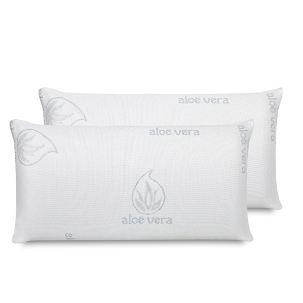 Pack 2 Almohadas Viscoelásticas Aloe Vera, 70 Cms. (Desenfudable y Lavable)